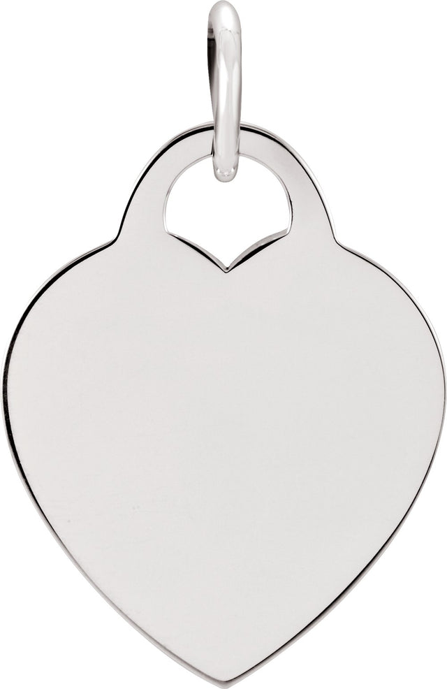 Sterling Silver Engravable Heart Charm/Pendant