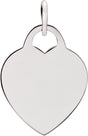 Sterling Silver Engravable Heart Charm/Pendant