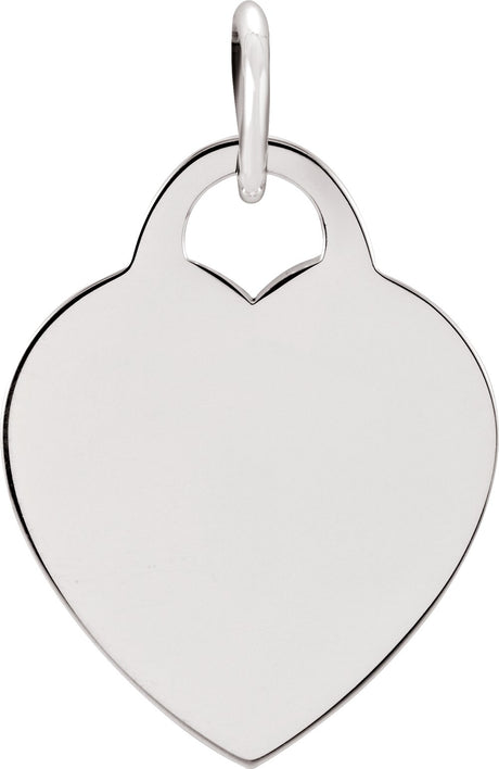 Sterling Silver Engravable Heart Charm/Pendant