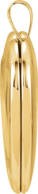 14K Yellow Gold 25x19 mm Heart Cross Locket