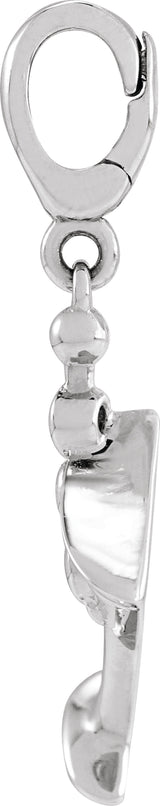 Sterling Silver Lab-Grown Emerald Martini Charm/Pendant