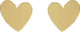 14K Yellow 4 mm Asymmetrical Heart Earrings