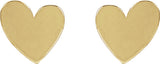 14K Yellow Gold 4 mm Asymmetrical Heart Earrings