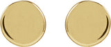 14K Yellow Gold 3 mm Engravable Disc Earrings