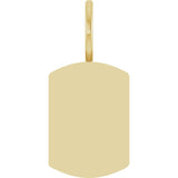 10K Yellow Gold Engravable Dog Tag Charm/Pendant