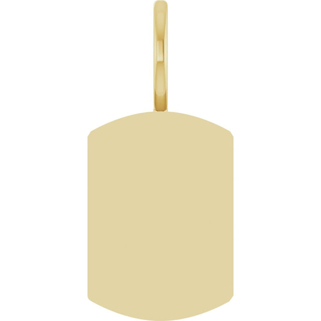 10K Yellow Gold Engravable Dog Tag Charm/Pendant