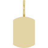 10K Yellow Gold Engravable Dog Tag Charm/Pendant