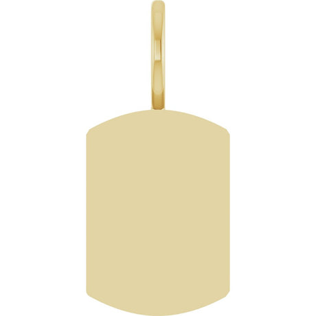 10K Yellow Gold Engravable Dog Tag Charm/Pendant