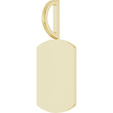 10K Yellow Gold Engravable Dog Tag Charm/Pendant