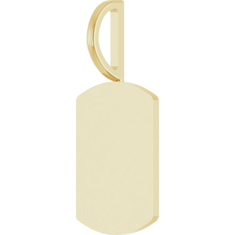 10K Yellow Gold Engravable Dog Tag Charm/Pendant