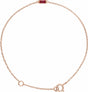 14K Rose Straight Baguette Natural Ruby 6 1/2-7 1/2" Bracelet