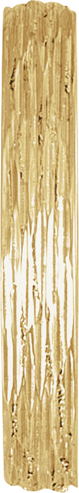 14K Yellow 3 mm Tree Bark-Inspired Comfort-Fit Flat Band Size 5.5