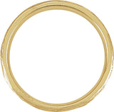 14K Yellow 3 mm Tree Bark-Inspired Comfort-Fit Flat Band Size 5.5