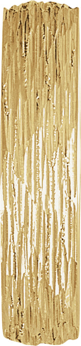 10K Yellow 5 mm Tree Bark-Inspired Comfort-Fit Flat Band Size 10.5