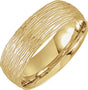 14K Yellow 7 mm Tree Bark-Inspired Comfort-Fit Flat Band Size 7