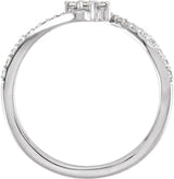 14K White Gold 1/4 CTW Lab-Grown Diamond Cross Ring
