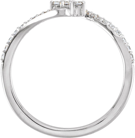14K White Gold 1/4 CTW Lab-Grown Diamond Cross Ring