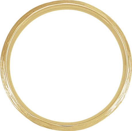 14K Yellow 8 mm Tree Bark-Inspired Comfort-Fit Flat Band Size 10.5
