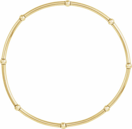 14K Yellow Gold-Filled Elastic Bead 6 3/4" Bracelet