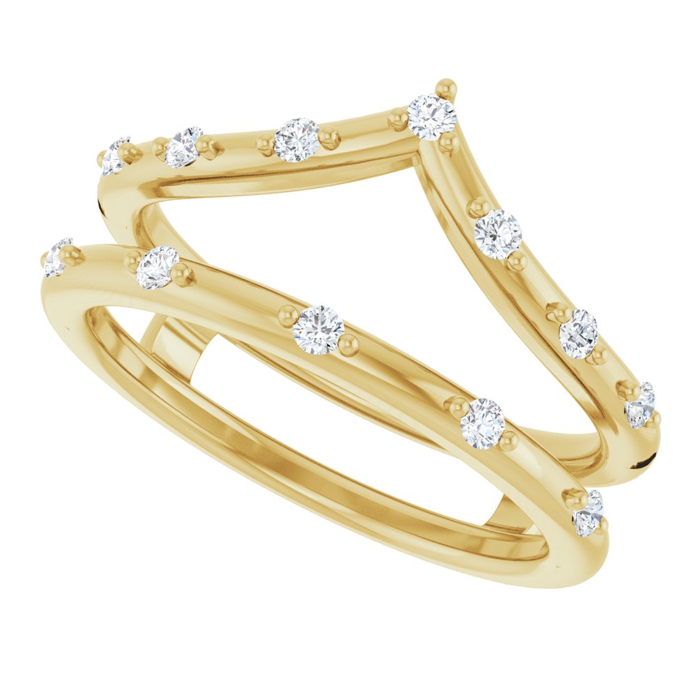 14K Yellow Gold 1/5 CTW Natural Diamond Ring Guard