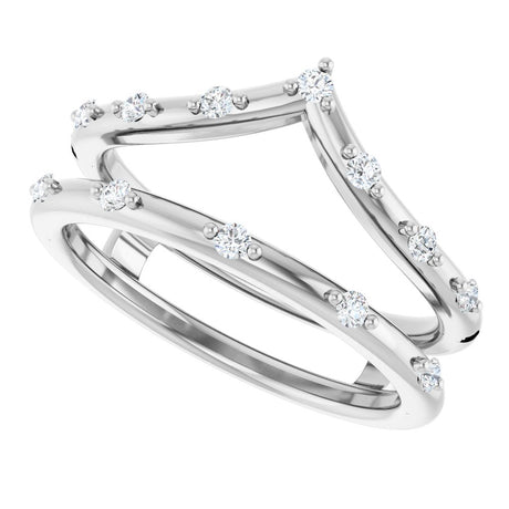 14K White Gold 1/5 CTW Natural Diamond Ring Guard