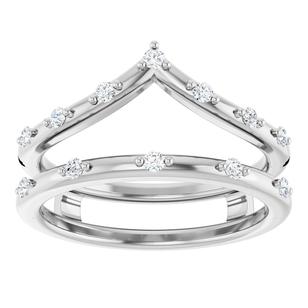 14K White Gold 1/5 CTW Natural Diamond Ring Guard