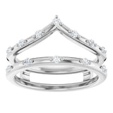 14K White Gold 1/5 CTW Natural Diamond Ring Guard