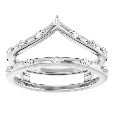 14K White Gold 1/5 CTW Natural Diamond Ring Guard