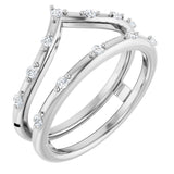 14K White Gold 1/5 CTW Natural Diamond Ring Guard