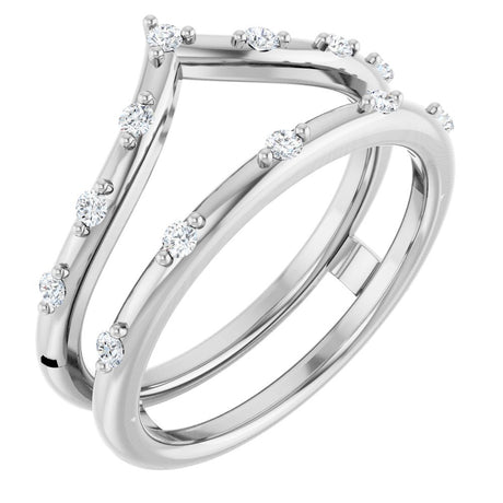 14K White Gold 1/5 CTW Natural Diamond Ring Guard
