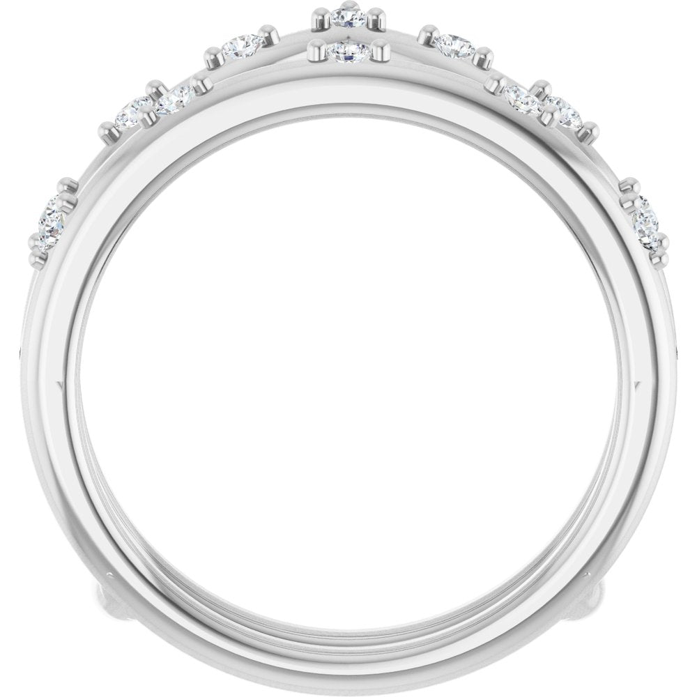 14K White Gold 1/5 CTW Natural Diamond Ring Guard
