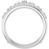 14K White Gold 1/5 CTW Natural Diamond Ring Guard