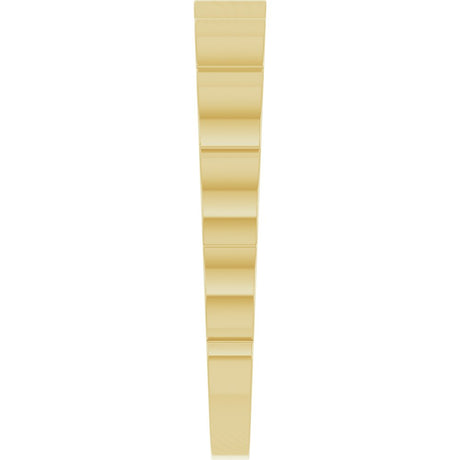14K Yellow Gold 3 mm Grooved Tapered Band Size 7