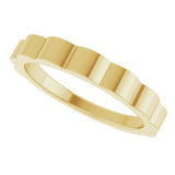 14K Yellow Gold 3 mm Grooved Tapered Band Size 7