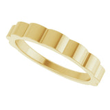 14K Yellow Gold 3 mm Grooved Tapered Band Size 7