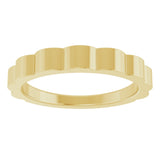 14K Yellow Gold 3 mm Grooved Tapered Band Size 7