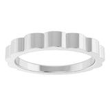 Sterling Silver 3 mm Grooved Tapered Band Size 7