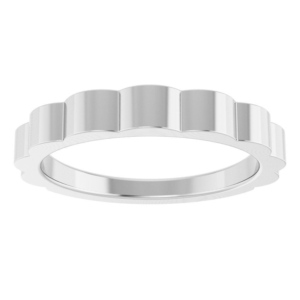 Sterling Silver 3 mm Grooved Tapered Band Size 7