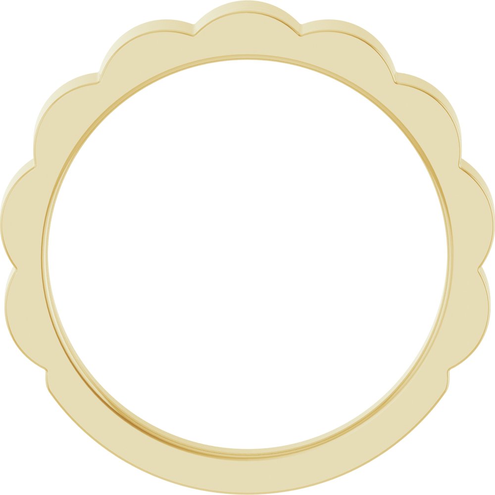 14K Yellow Gold 3 mm Grooved Tapered Band Size 7