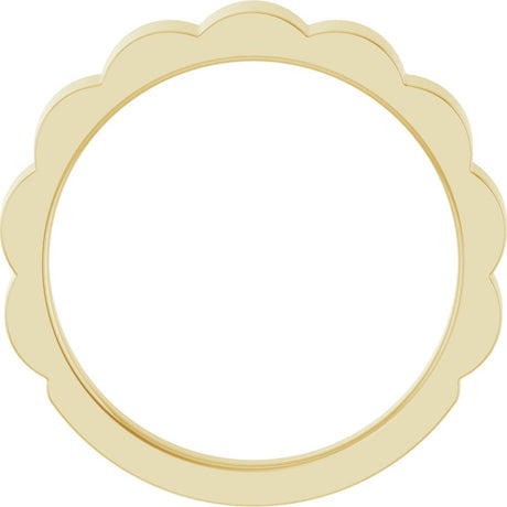 14K Yellow Gold 3 mm Grooved Tapered Band Size 7