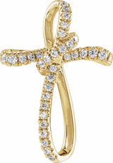 14K Yellow Gold 1/5 CTW Natural Diamond Cross Pendant