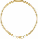 14K Yellow Gold-Filled 3 mm Oval Snake 7" Chain
