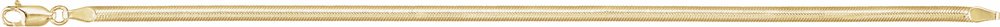14K Yellow Gold-Filled 3 mm Oval Snake 7" Chain