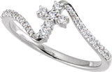 14K White Gold 1/4 CTW Lab-Grown Diamond Cross Ring