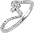 14K White Gold 1/4 CTW Lab-Grown Diamond Cross Ring