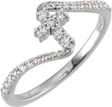 14K White Gold 1/4 CTW Lab-Grown Diamond Cross Ring