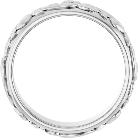 14K White Gold 5 mm Sculptural Band Size 6