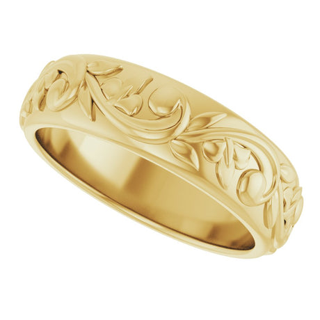 14K Yellow Gold 5 mm Sculptural Band Size 6
