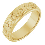 14K Yellow Gold 5 mm Sculptural Band Size 6