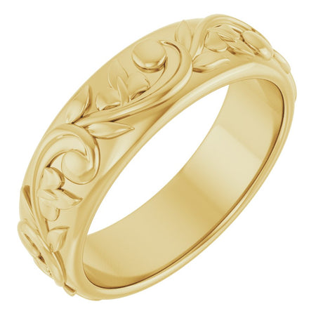 14K Yellow Gold 5 mm Sculptural Band Size 6
